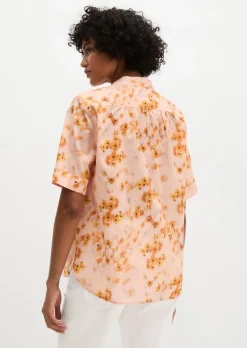 Bluse relaxed aus bedrucktem Baumwoll-Voile