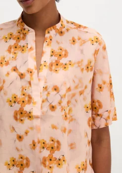 Bluse relaxed aus bedrucktem Baumwoll-Voile