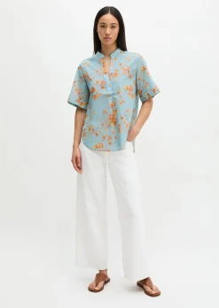 Bluse relaxed aus bedrucktem Baumwoll-Voile