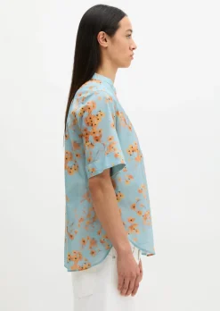 Bluse relaxed aus bedrucktem Baumwoll-Voile