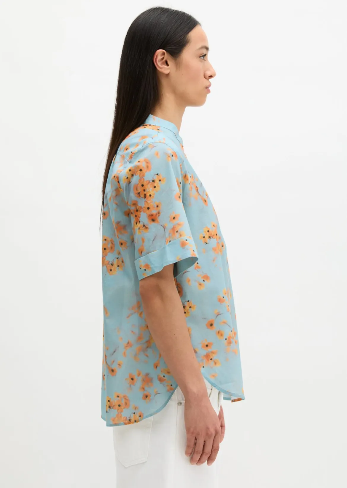 Bluse relaxed aus bedrucktem Baumwoll-Voile