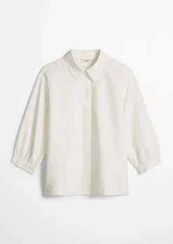 Bluse relaxed aus Leinen-Baumwolle-Mix