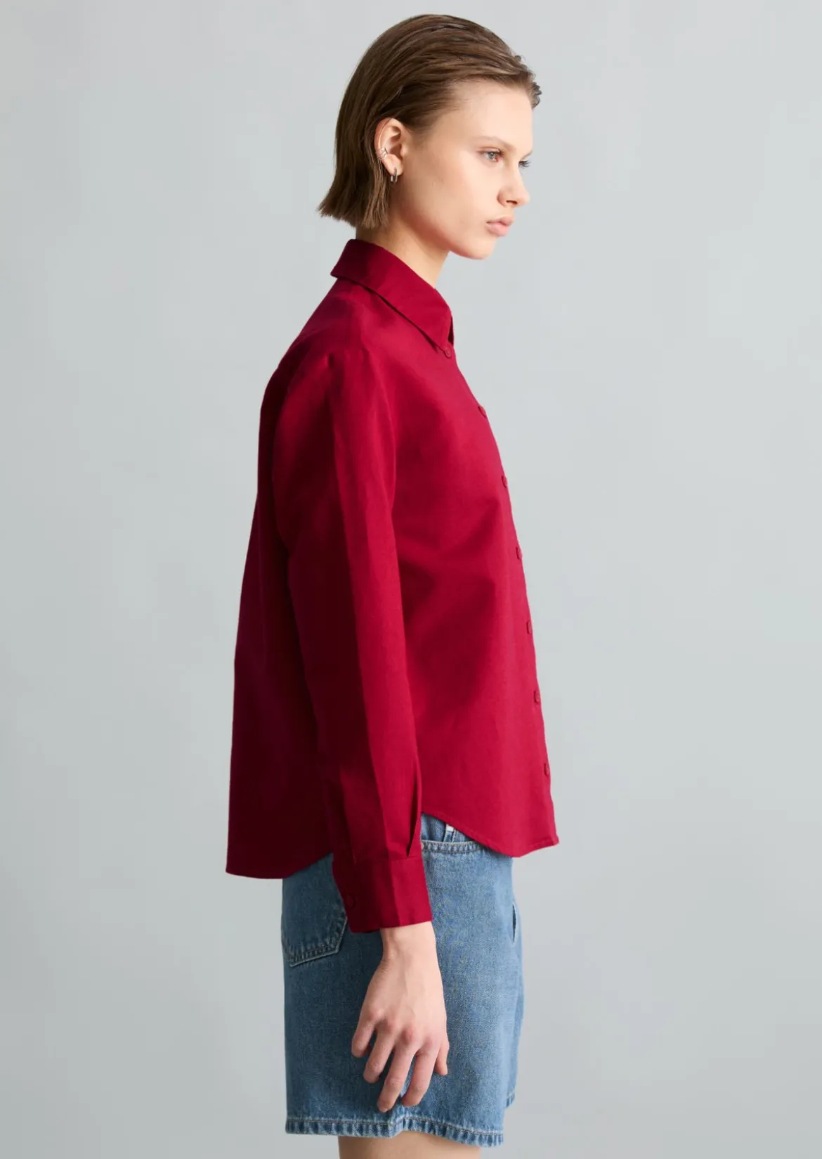 Bluse relaxed aus Leinen-Baumwolle-Mix