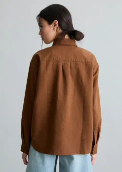 Bluse relaxed aus Leinen-Baumwolle-Mix
