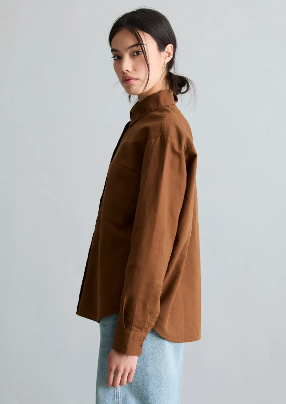 Bluse relaxed aus Leinen-Baumwolle-Mix