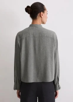 Bluse relaxed cropped aus Viskose-Twill