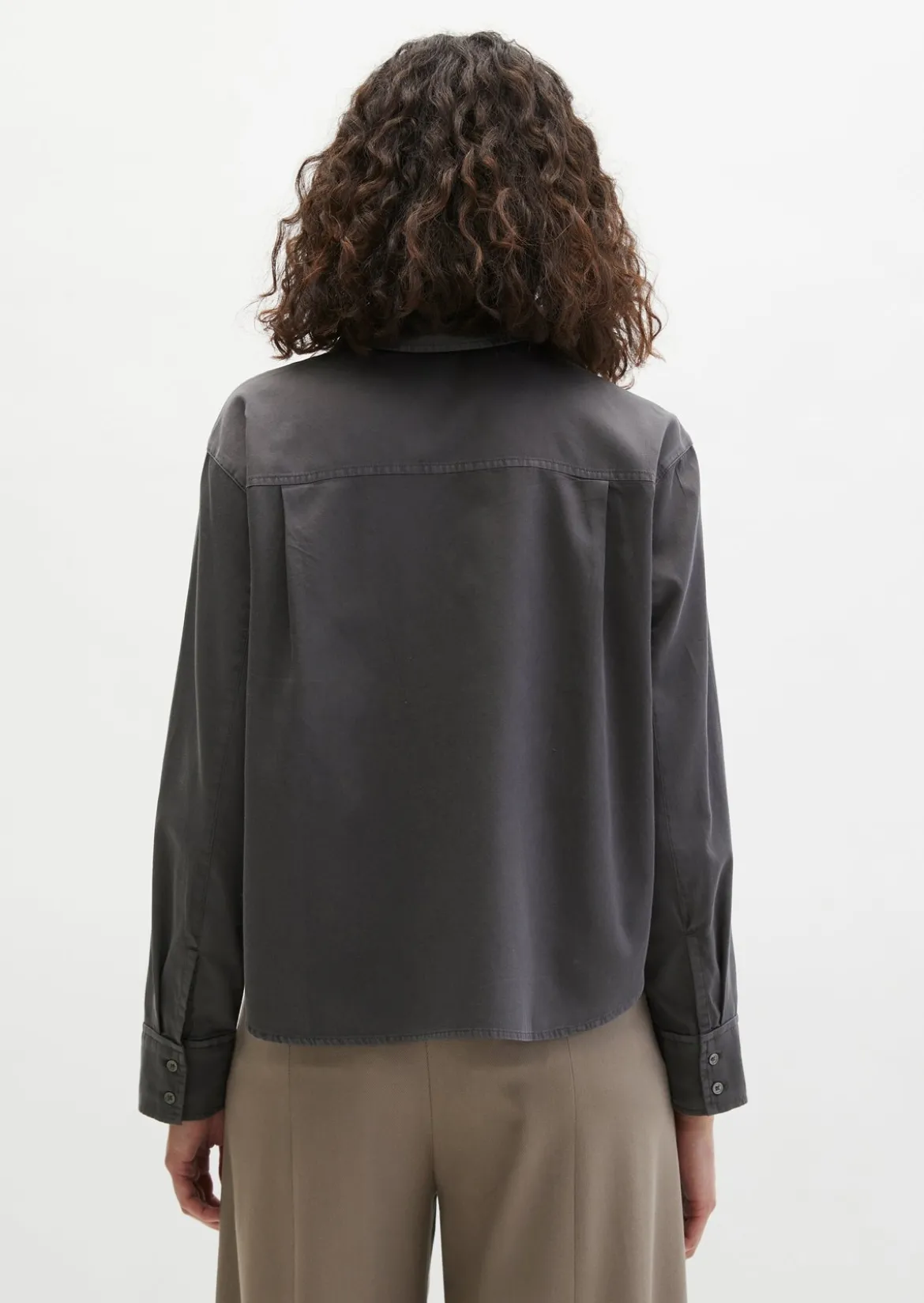 Bluse relaxed cropped aus Baumwoll-Satin