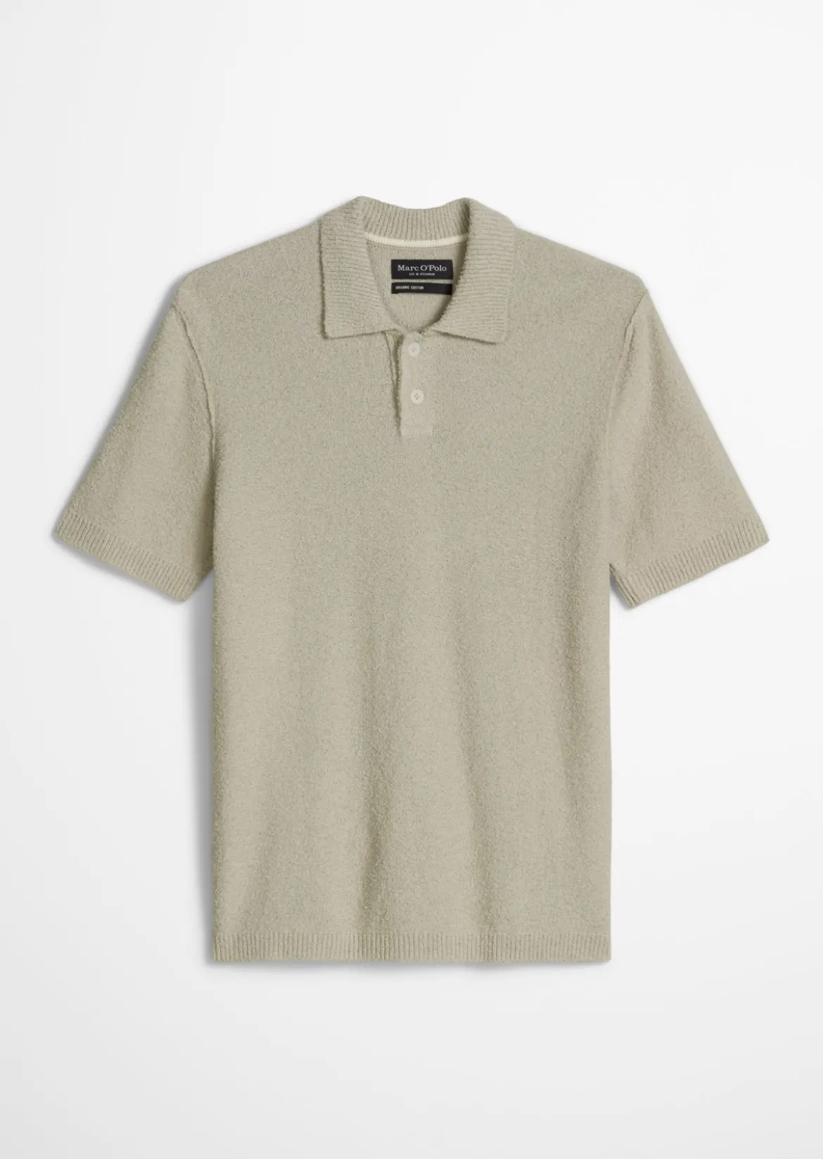 Bouclé-Poloshirt regular aus weichem Bio-Baumwoll-Mix