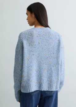 Bouclé-Pullover oversize aus Schurwolle-Viskose-Mix