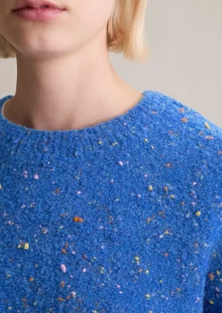 Bouclé-Pullover oversize aus Schurwolle-Viskose-Mix