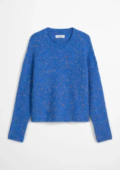 Bouclé-Pullover oversize aus Schurwolle-Viskose-Mix