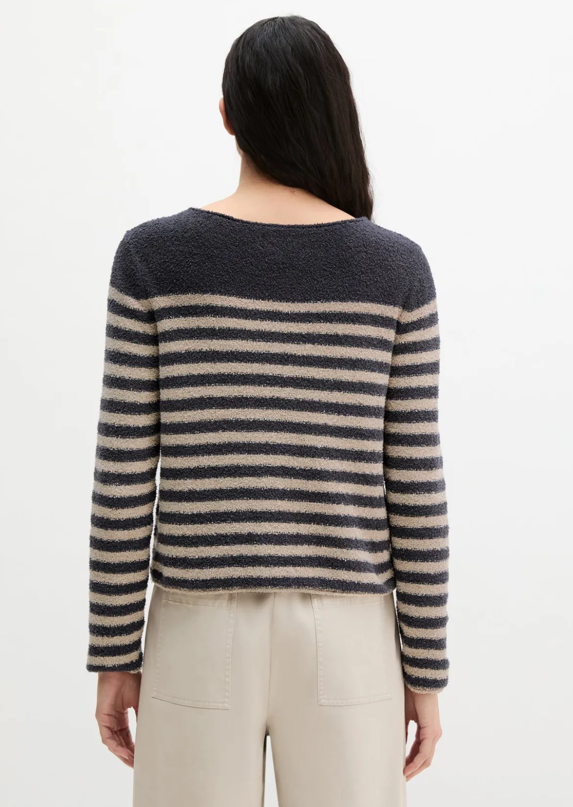 Bouclé-Pullover regular aus Organic Cotton-Mix