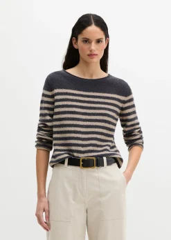 Bouclé-Pullover regular aus Organic Cotton-Mix