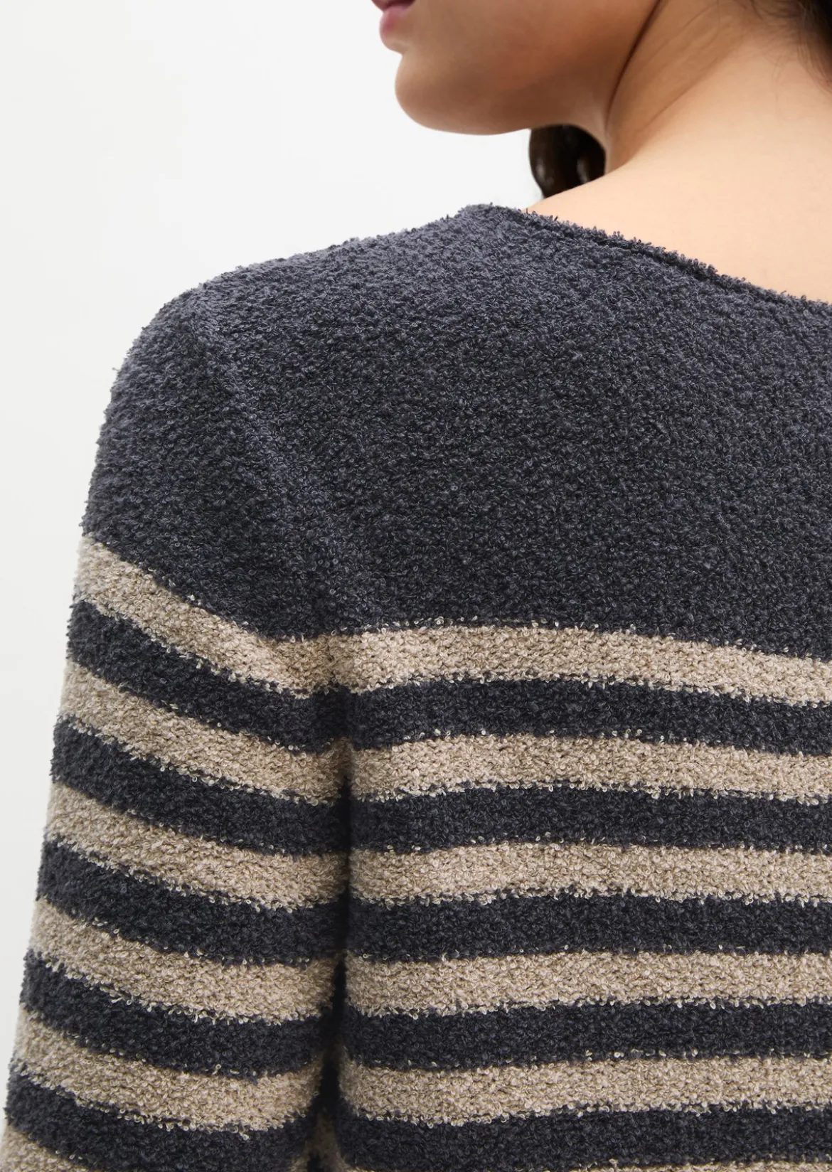 Bouclé-Pullover regular aus Organic Cotton-Mix