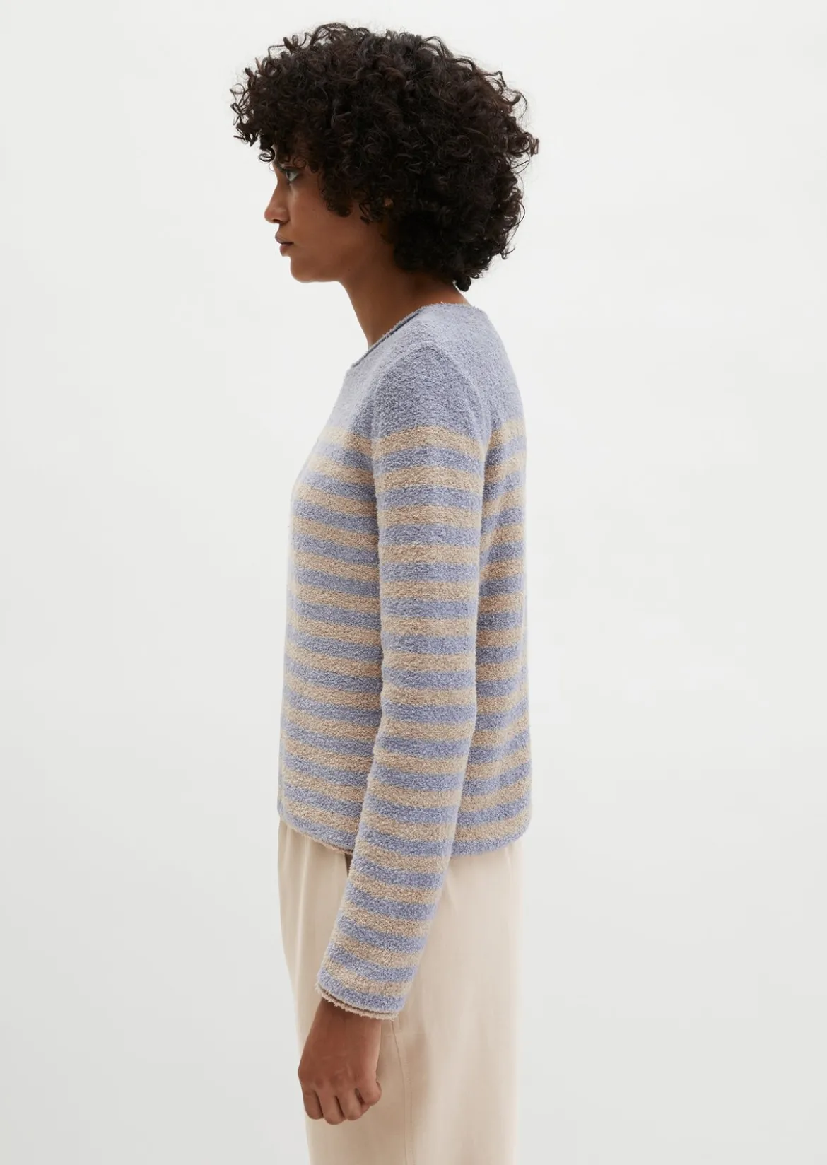 Bouclé-Pullover regular aus Organic Cotton-Mix