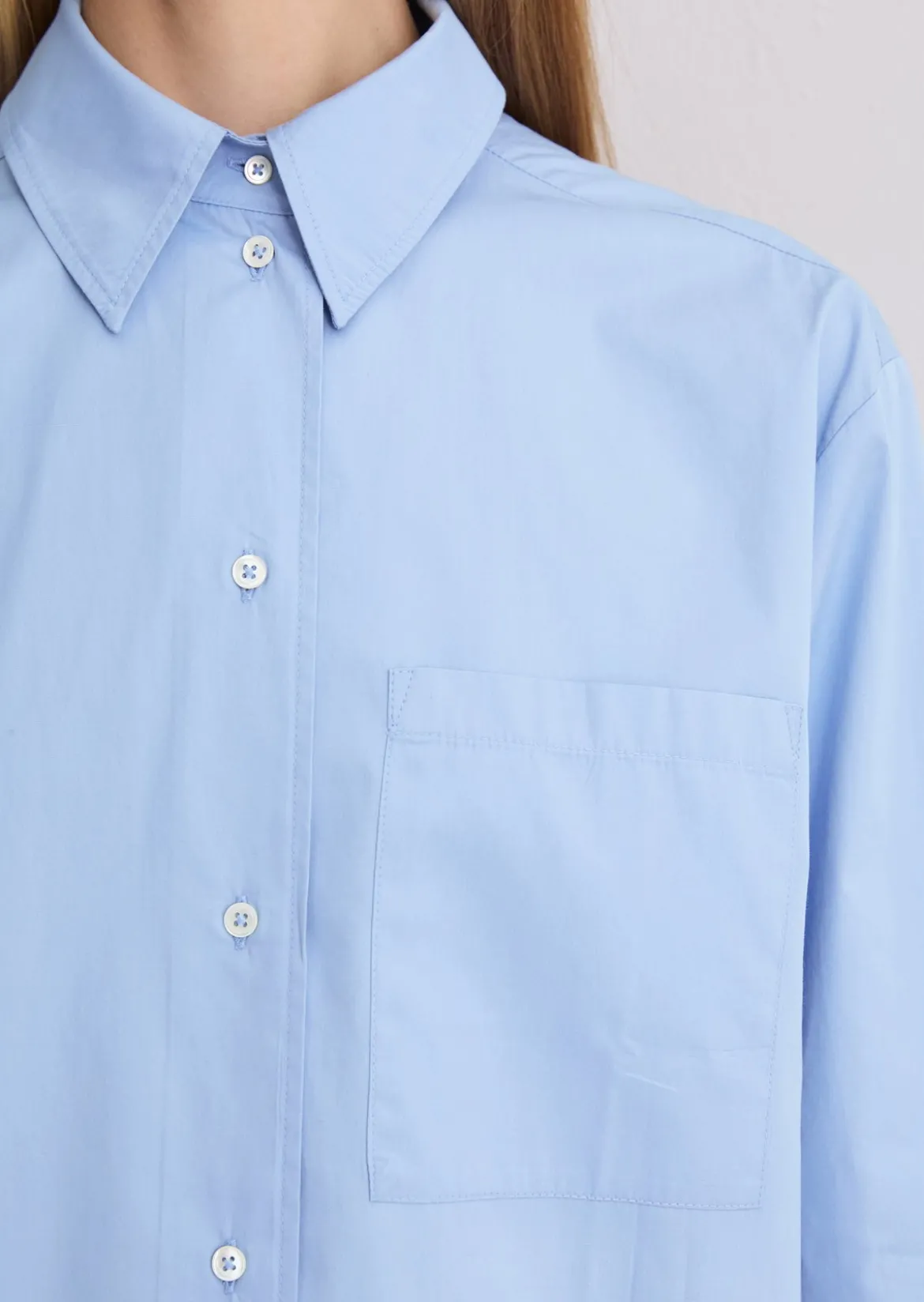 Boyfriend Bluse aus Baumwoll-Premium-Popeline
