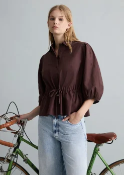 Broderie-Anglaise-Bluse regular aus reiner Bio-Baumwolle