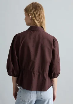 Broderie-Anglaise-Bluse regular aus reiner Bio-Baumwolle