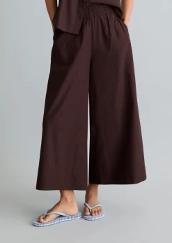 Broderie-Anglaise-Hose wide aus reiner Bio-Baumwolle