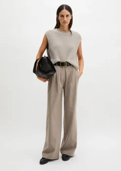 Bundfaltenhose wide aus Summer-Wool