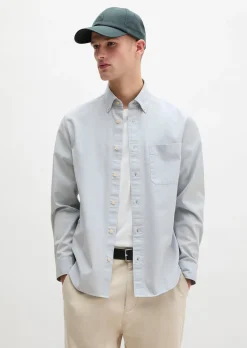 Button-Down-Hemd regular mit recycelter Baumwolle