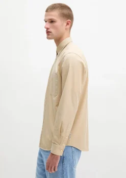 Button-Down-Hemd regular mit recycelter Baumwolle