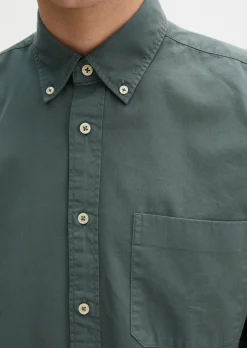 Button-Down-Hemd regular mit recycelter Baumwolle