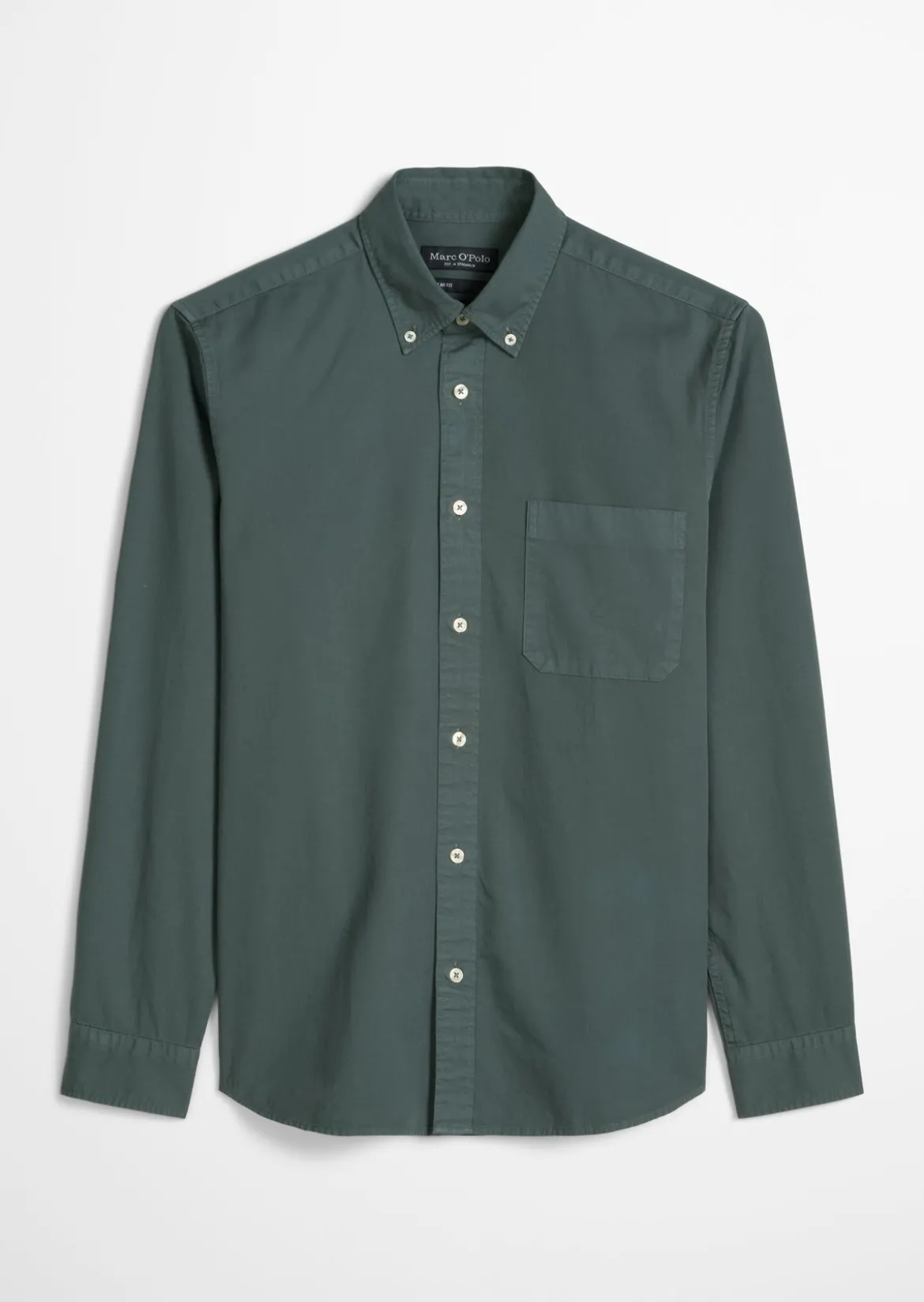 Button-Down-Hemd regular mit recycelter Baumwolle