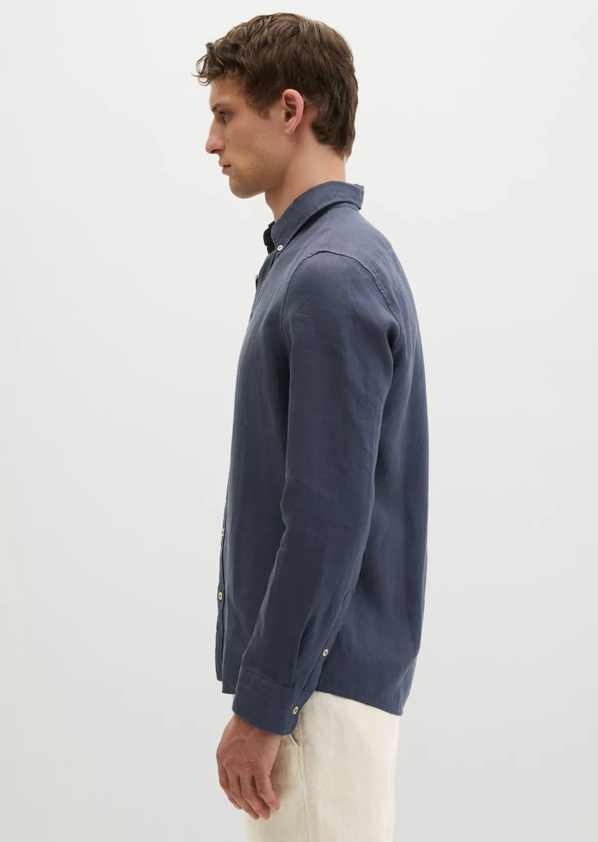 Button-Down-Hemd shaped aus reinem Leinen