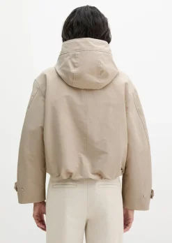 Canvasjacke mit Kapuze relaxed aus Cotton-Nylon-Mix