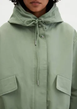 Canvasjacke mit Kapuze relaxed aus Cotton-Nylon-Mix