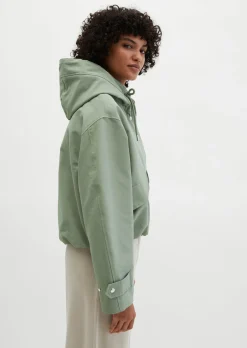 Canvasjacke mit Kapuze relaxed aus Cotton-Nylon-Mix