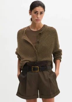 Cardigan oversized aus Heavy Cotton Slub-Garn