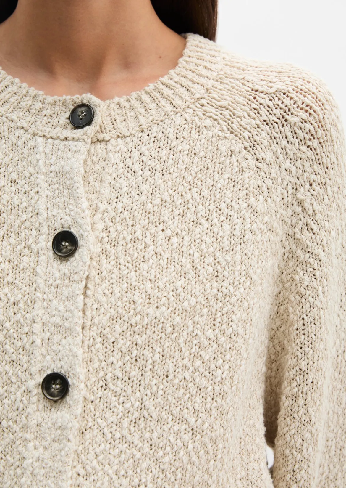Cardigan oversized aus Heavy Cotton Slub-Garn