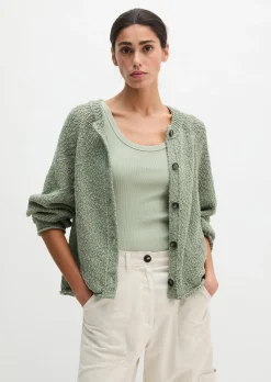 Cardigan oversized aus Heavy Cotton Slub-Garn