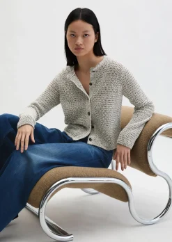 Cardigan regular aus Bi-Color-Garn
