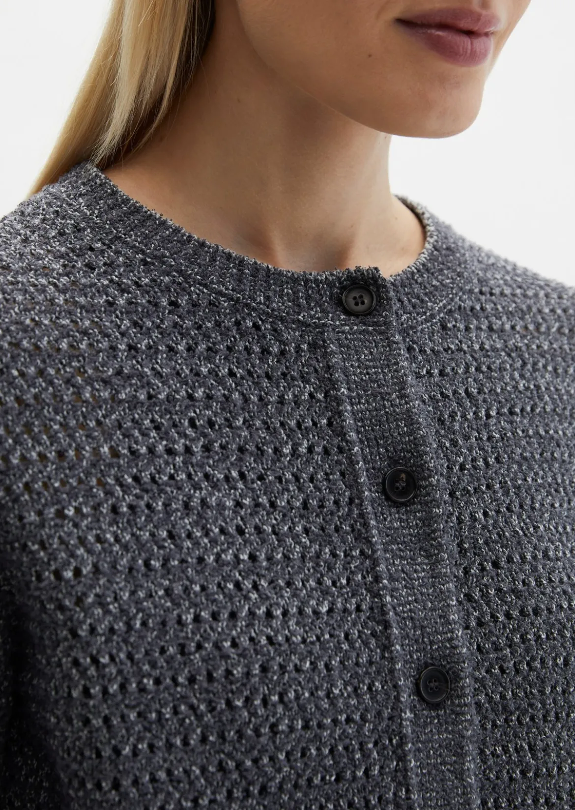 Cardigan regular aus Bi-Color-Garn