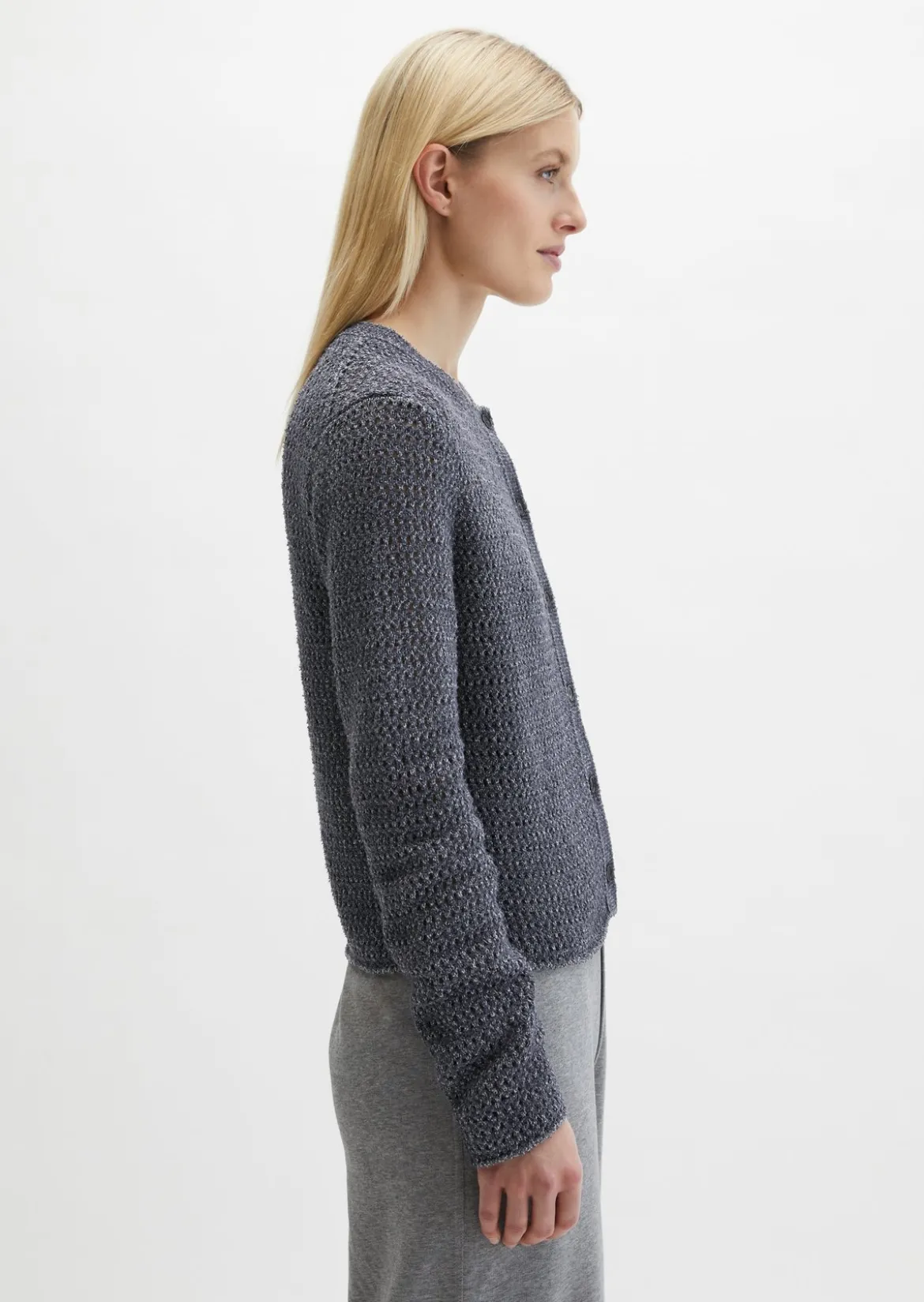 Cardigan regular aus Bi-Color-Garn