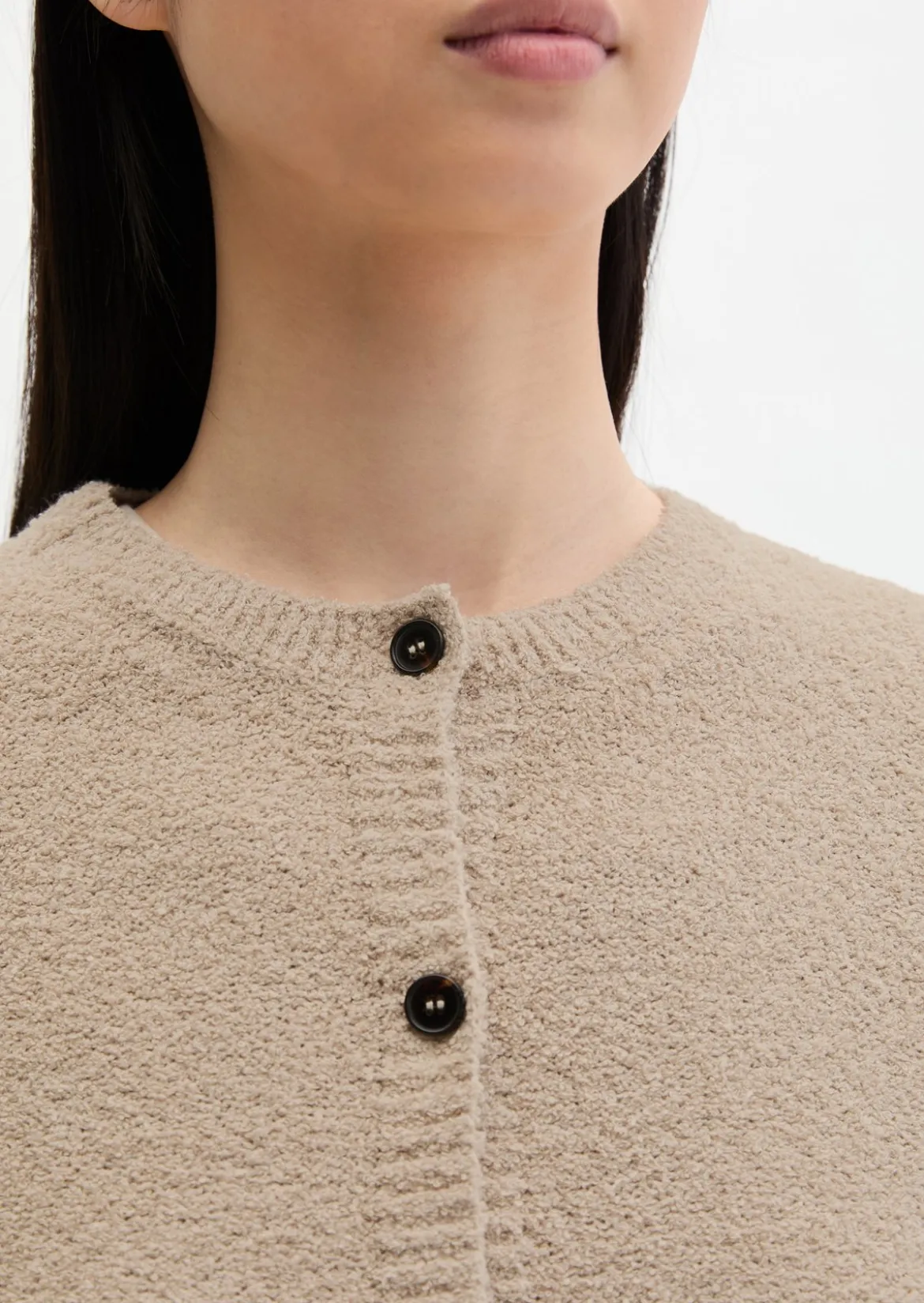 Cardigan regular aus Bouclé-Garn