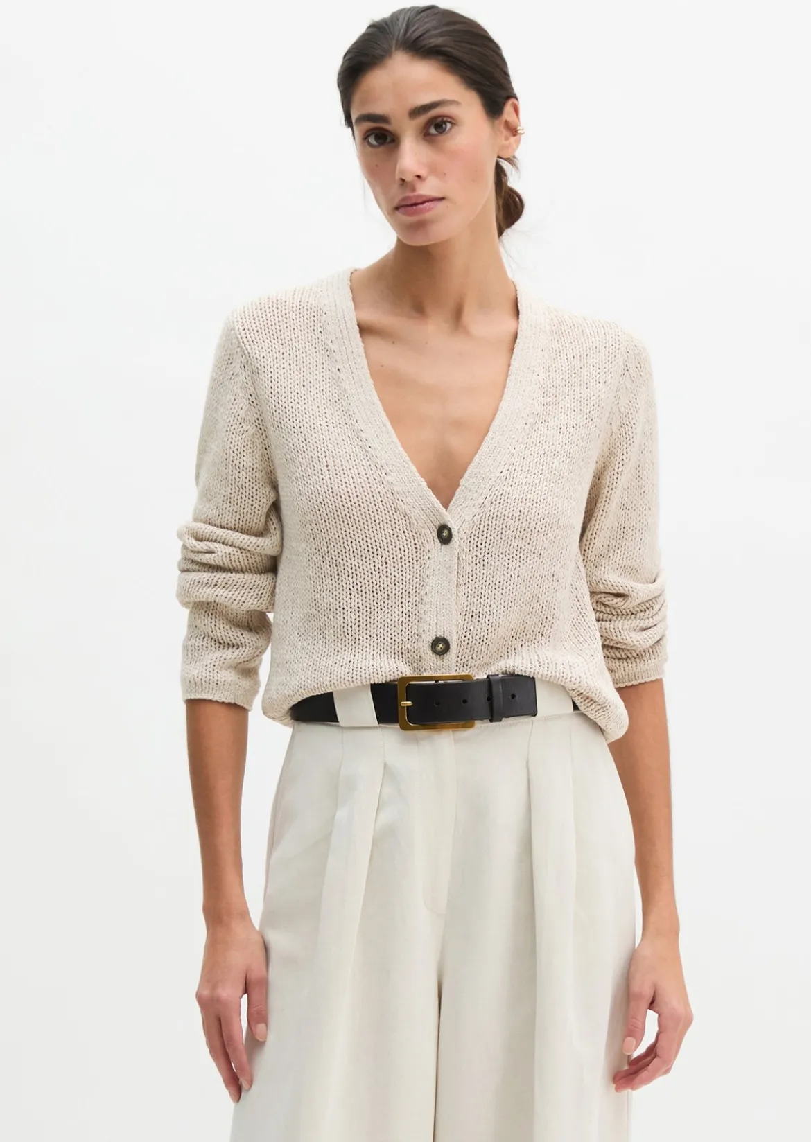 Cardigan slim aus Bändchengarn