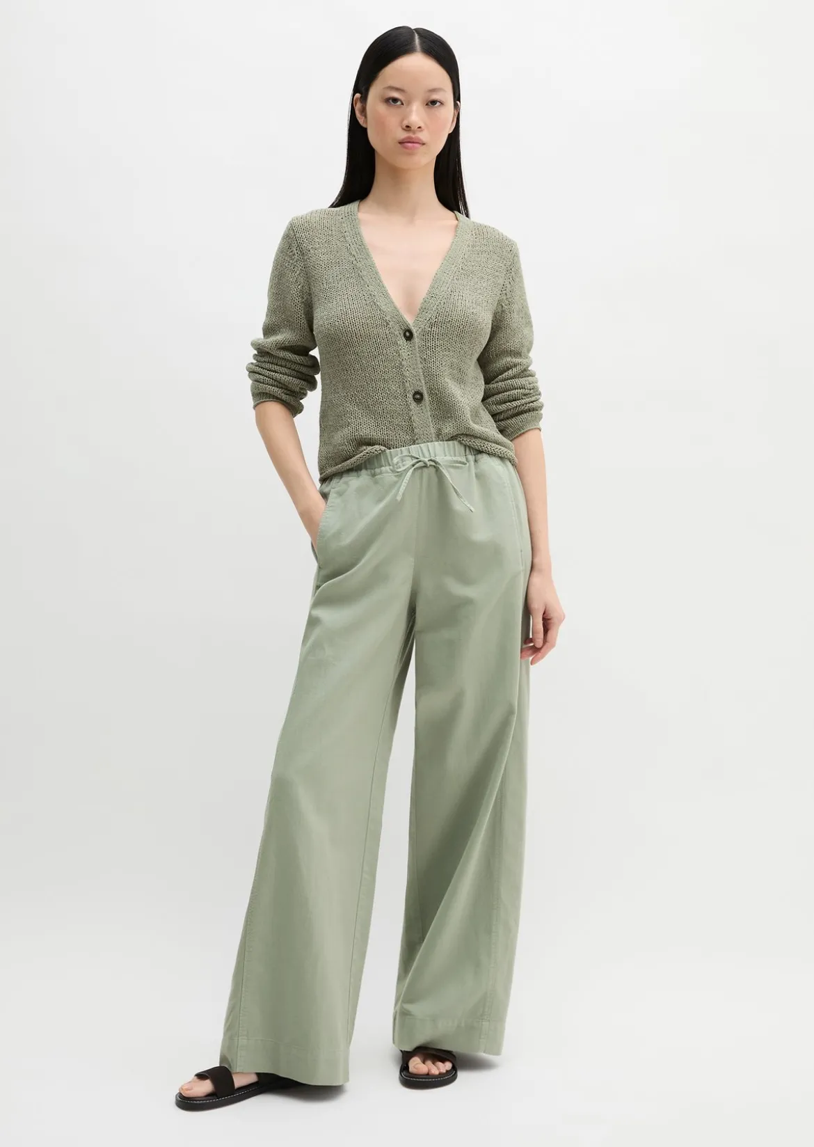Cardigan slim aus Bändchengarn