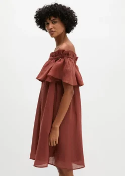 Carmen-Kleid loose aus weicher Ramiefaser