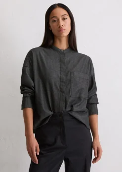 Chambray-Bluse relaxed aus Bio-Baumwolle in Denim-Look
