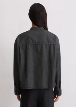 Chambray-Bluse relaxed aus Bio-Baumwolle in Denim-Look
