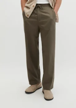 Chino Model Mossbo Jogger wide aus TENCEL™ Lyocell -Leinen-Mix
