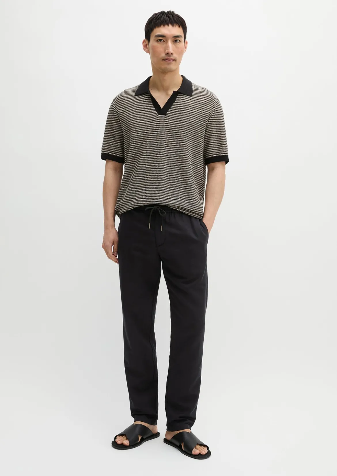 Chino Model Osby Jogger tapered aus Lyocell-Leinen-Mix