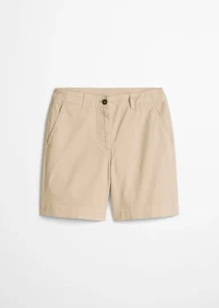 Chino-Shorts Model Lande wide aus Organic Cotton-Lyocell-Leinen-Mix