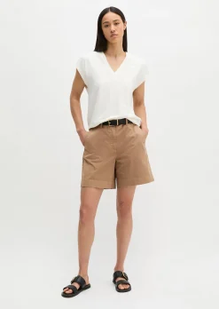 Chino-Shorts Model Lande wide aus Organic Cotton-Lyocell-Leinen-Mix