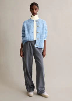 Chunky-Cardigan cropped aus weichem Wolle-Mix