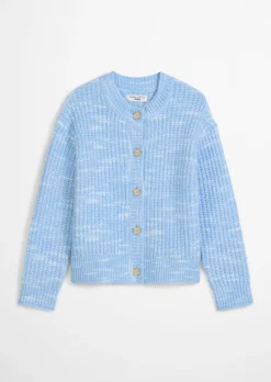 Chunky-Cardigan cropped aus weichem Wolle-Mix